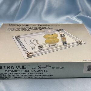 Vintage Ultra Vue Glass Mirror Vanity Tray Danielle Canada